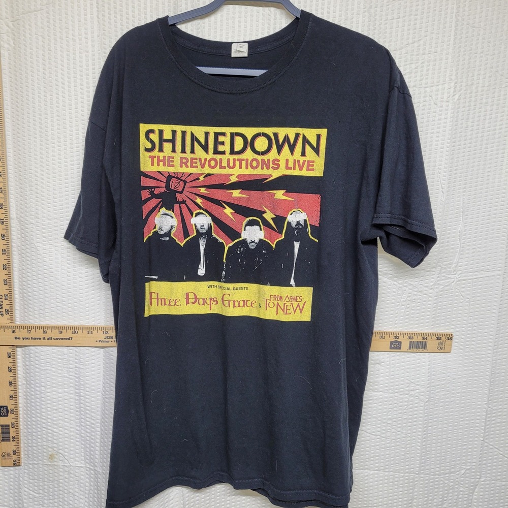 Shinedown The Revolutions Live 2023 Tour Shirt Three Days Grace XL Black‎ Tee